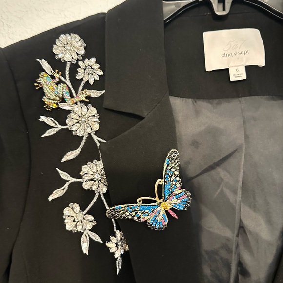 CINQ À SEPT Khloe Rhinestone Vine Blazer - Picture 6 of 9